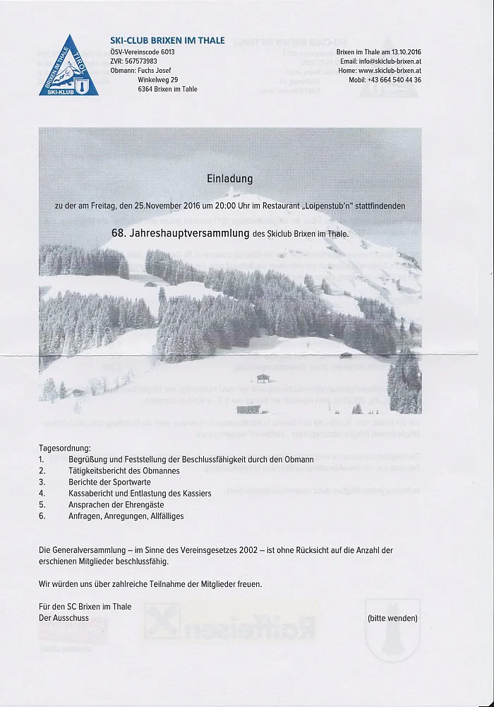 Jahreshauptversammlung